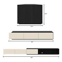 Meuble TV extensible (66 à 108 po) Nexera Arlo, Noir