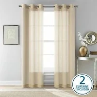 Ensemble de 2 panneaux de rideaux transparents Mainstays Windowpane, Blanc, 38" L x 84" H 2 Ensemble de panneau de rideau MS Sheer