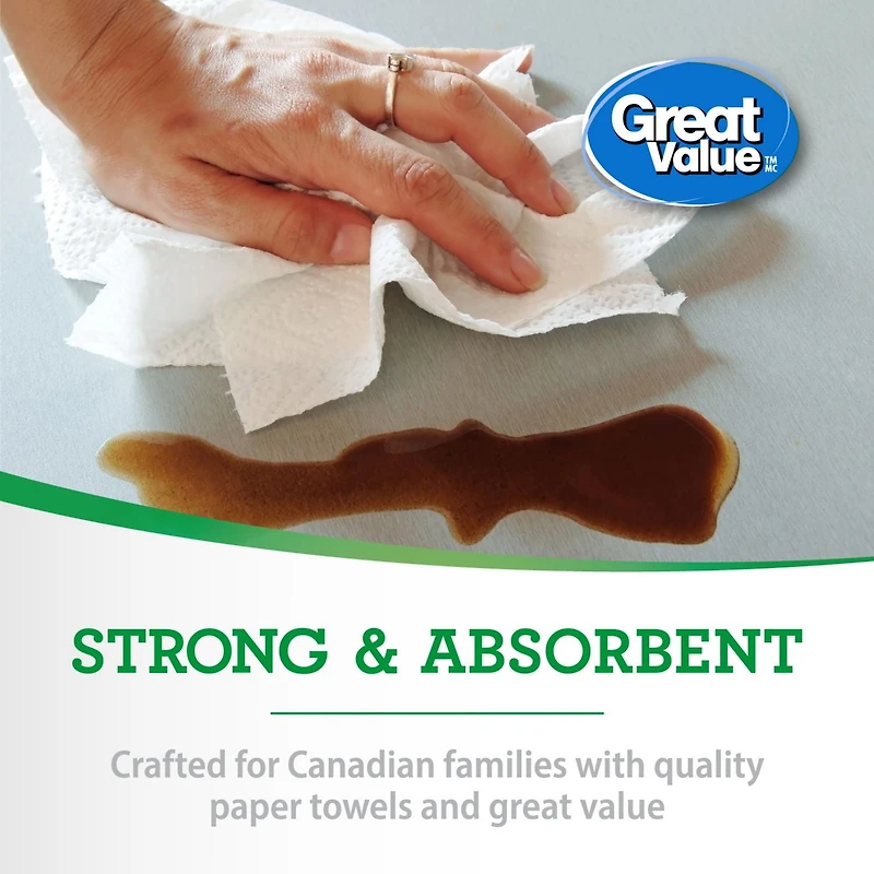 Great Value Ultra Essuie-tout, 6 équivalant à 8 rouleaux