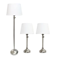Ensemble de 3 lampes réglables Elegant Designs en nickel brossé (2 lampes de table, 1 lampadaire)