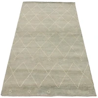 ECARPETGALLERY 5'2" x 8'0" Moroccan Tangier Hand-knotted Area Rug for Living Room, Dining Room and Bedroom in Grn