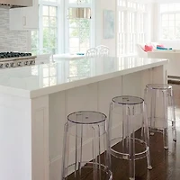 Heavenly Collection Clear Plastic Counter Stool for Kitchen Island and Bar Seating