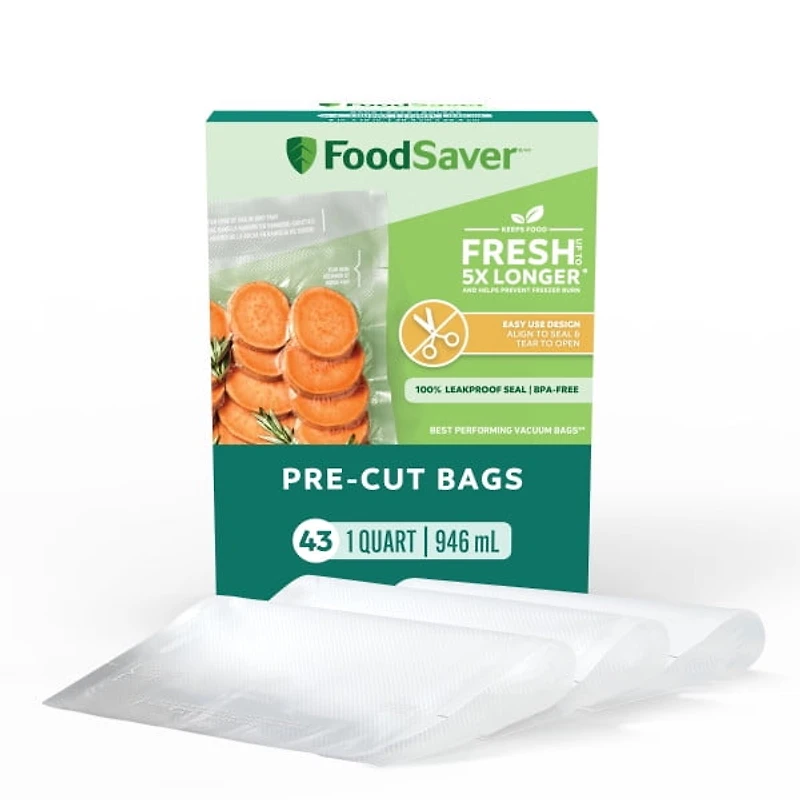 FOODSAVER SACS FACILES À OUVRIR D’UNE PINTE, PAQUET DE 43