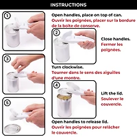 Starfrit Little Beaver Can Opener, Safe, Holds Lid and Leaves No Sharp Edges on Lid, Comfort Grip, 3-Year Warranty, White, Open cans easily without touching the lid using the Starfrit LITTLE BEAVER can opener. Safe with no sharp edges, hygienic as the lid never touches food, and practical for right or left-handed use. Compact and easy to clean with warm soapy water, perfect for everyday kitchen use.