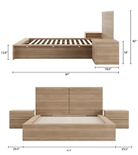 James 4-Piece Bedroom Set with Bed, Headboard and 2 Nightstands