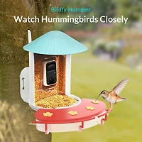 Hummingbird Feeder Extension, Birdfy Add-ons Bird Feeder with Camera, 18.3 oz Hummingbird Feeders Perch, Red