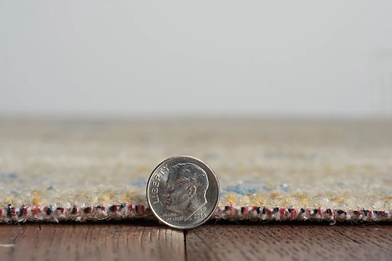 Tapis d'appoint Grand Zéro Leopold sable & bleu de 2 pi x 3 pi