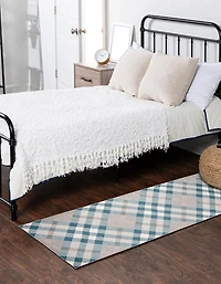 ECARPET Washable Plaid Area Rug & Runner for Kitchen, Bedside, Living Room, Hallway