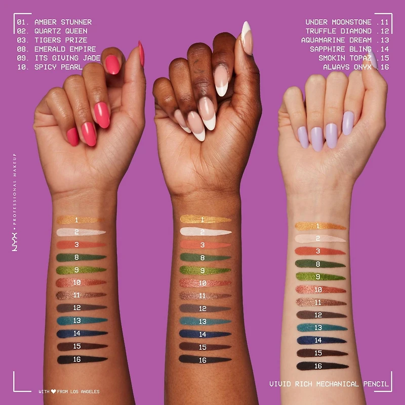 NYX PROFESSIONAL MAKEUP, Vivid Rich Mechanical Pencil, Eyeliner, Rich shades, Vegan Formula