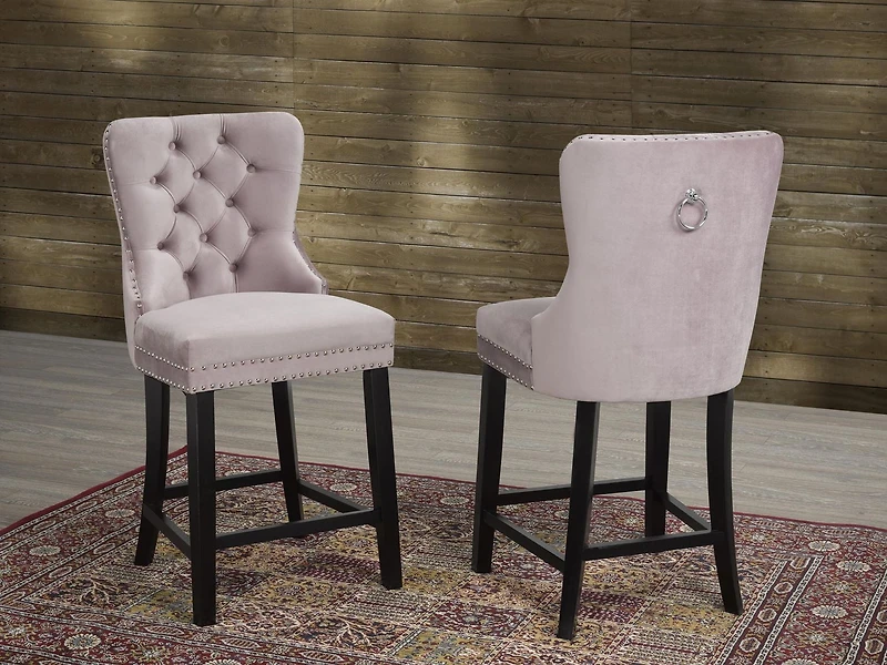 Karem Counter Stool, Set of 2, Salmon