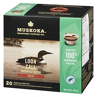 Muskoka Roastery Coffee Co. Loon Call Breakfast Blend Medium Single Serve Coffee PODS