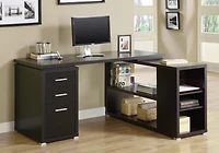 Monarch Specialties Bureau, Bureau À Domicile, Coin, Configuration Gauche, Droite, Tiroirs De Rangement, Forme De L, Travail, Ordinateur Portable, Stratifié, Brun, Contemporain, Moderne