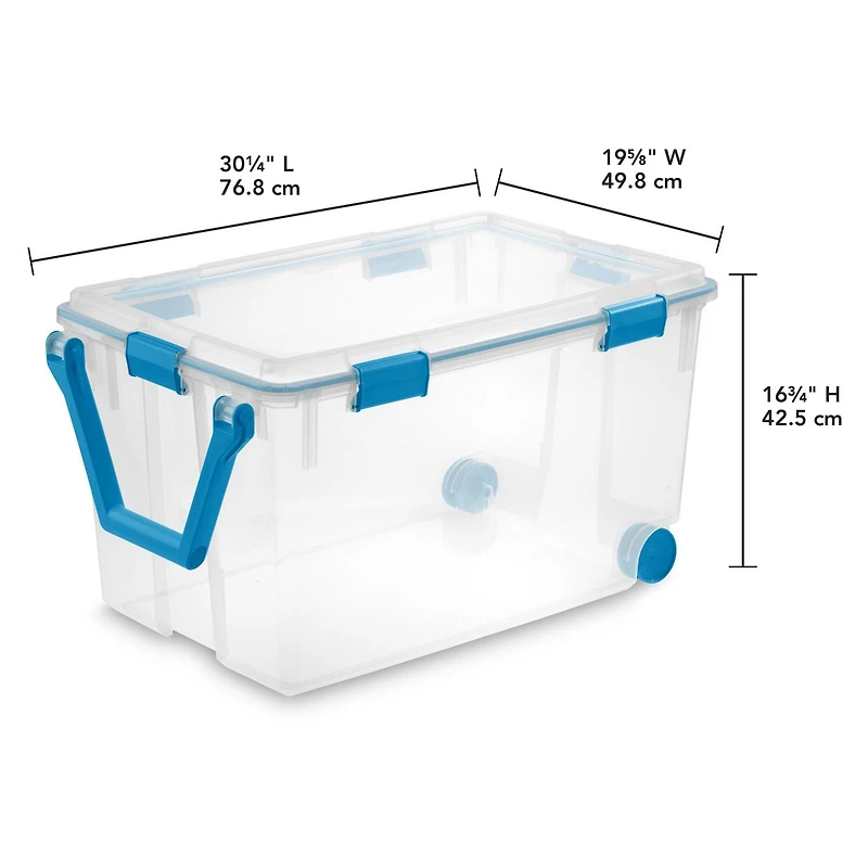 Sterilite Boîte Transparente Étanche 114L- Bleu
