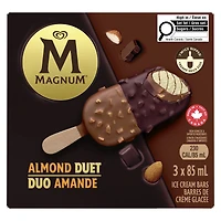 Barres de Crème Glacée Magnum Duo Amande 3 x 85 ml