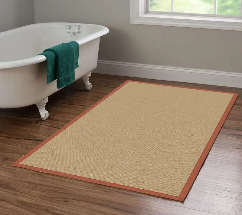 Tapis d'appoint Athena sisal et orange brûlé de 4 pi x 6 pi