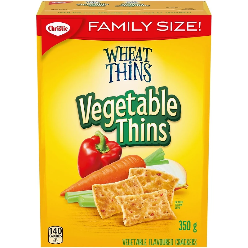 Wheat Thins Vegetable Thins Crackers, Family Size, 350 g