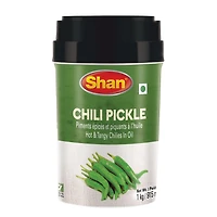 Shan Chilli Pickle – 1kg Jar of Whole Green Chilies in Mustard Oil | Authentic Indian Condiment with Fiery Flavor – 1000g, 1 KG / 2.2Lbs