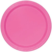 Assiettes à dîner rondes rose vif de 9 po, 20 ct 8,625" /21,9 cm