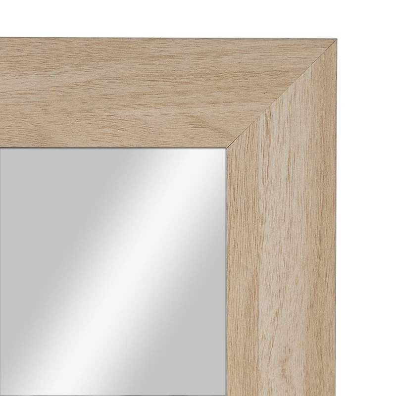 Mainstays Miroir Art Gallery,  Miroir Encadré Au-Dessus de la Porte, Miroir Pleine Longueur avec Deux Crochets, Finition Aspect Bois Clair , 14.25x50.45po