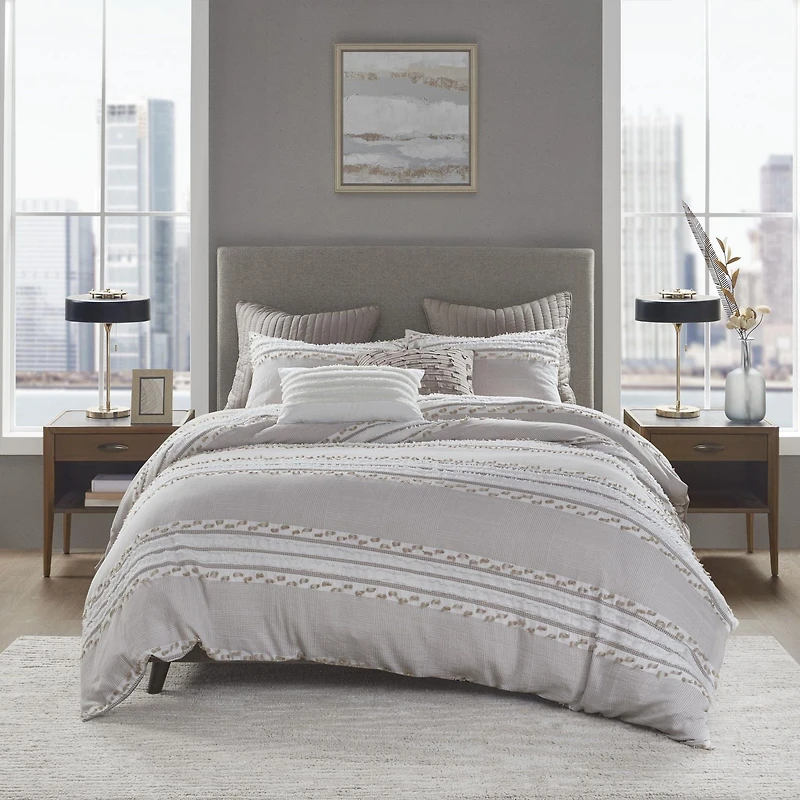 Home Essence Lennon Taupe Comforter Set