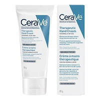 CeraVe Therapeutic Hand Cream, Moisturizer for Dry, Very Dry, Cracked Skin with Hyaluronic Acid, Niacinamide & Ceramides, Non-Greasy and Fragrance Free, 85g