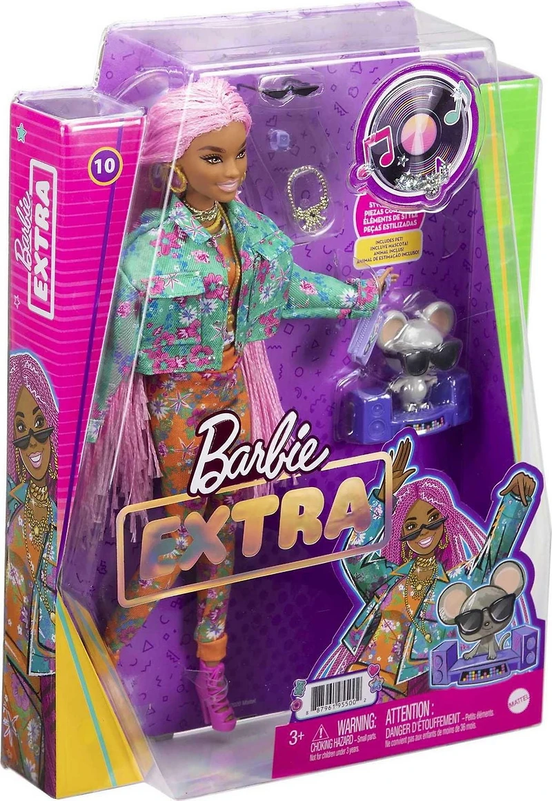 Barbie Extra Doll with Pink Braids