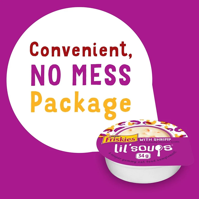 Friskies Lil' Soups with Shrimp in a Velvety Chicken Broth, Cat Treats 34 g, 34 g