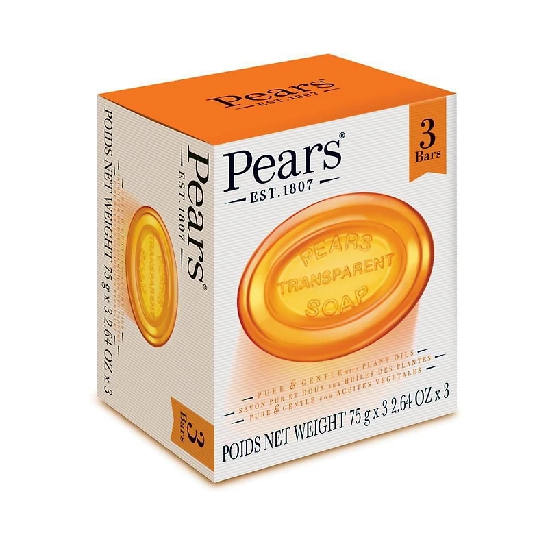 Savon transparent soins douceur de Pears 3x75g