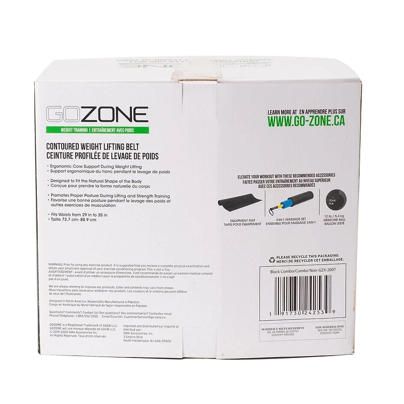 GoZone SM/MD Contour Weight Belt – Black/Grey
