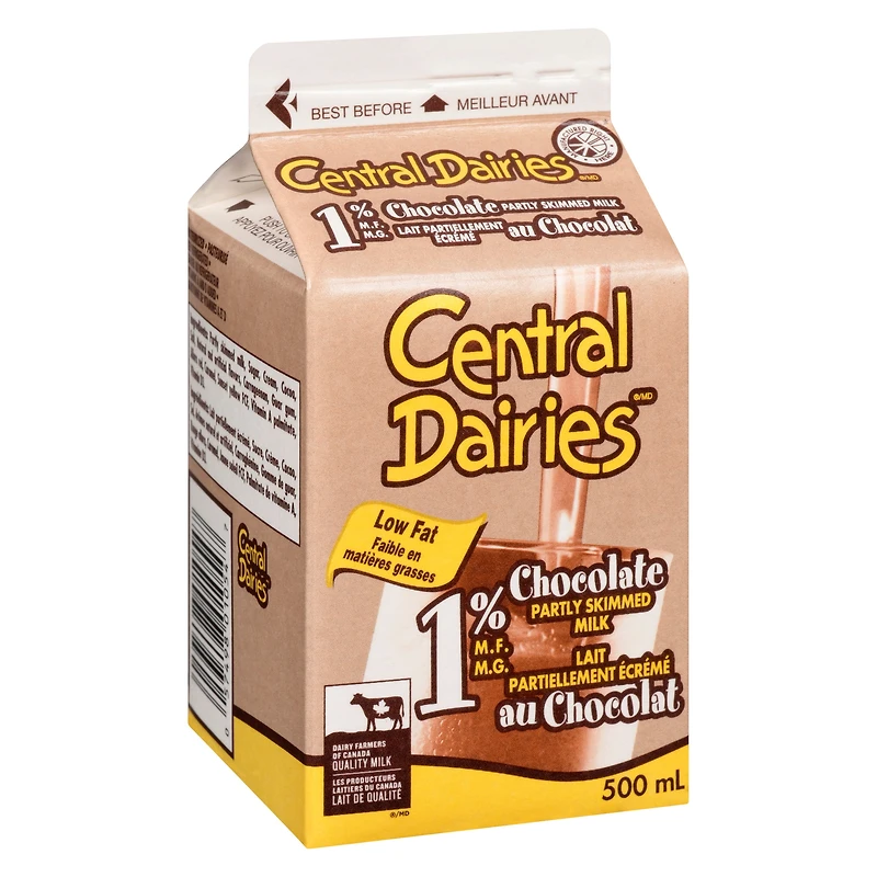Central Dairies Chocolate Partly Skimmed 1% Milk