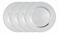 Holiday Time 13-Inch Embossed Charger Silver-Pack of 4