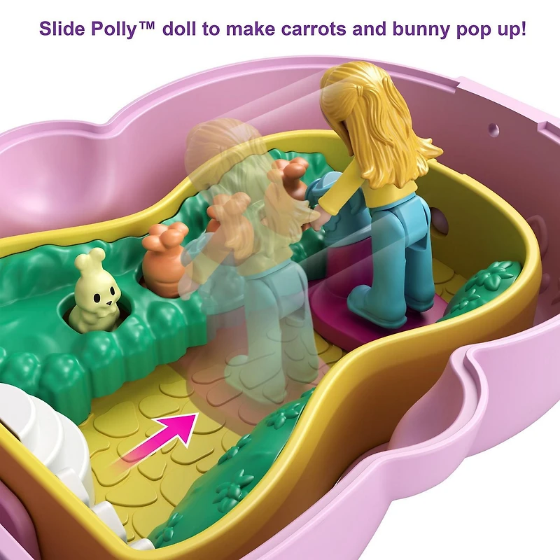 Polly Pocket-Coffret Transformable Lapin, avec Polly et figurine lapin