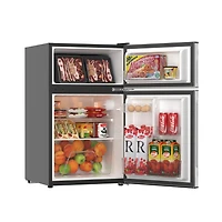 Mini Réfrigérateur Deux Portes avec Congélateur 3,1 Pi³ , Aspect inox 3.1 Pi³ mini réfrigérateur avec congélateur