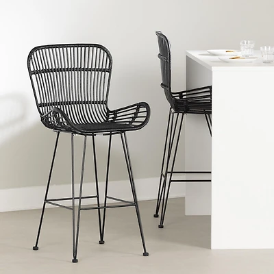 Lot de 2 tabourets en rotin avec accoudoirs de la collection Balka South Shore