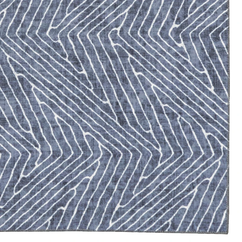 Fuller 3' x 5' Washable Accent Rug, Grey and Ivory