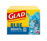 Glad Blue Recycling Bags - Regular 74 Litres - 10 Trash Bags