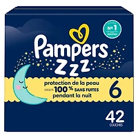 Couches de nuit ZZZ, taille 6 ( et plus [35 lb et plus]), couches jetables pour bébés, protection pendant la nuit