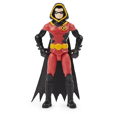 BATMAN, Figurine articulée ROBIN de 10 cm avec 3 accessoires mystère, Mission 4
