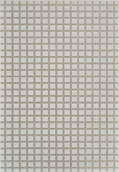 Rug Branch Maise Checkered Indoor Outdoor Area Rug, Beige Cream, Modern - Entryway, Hallway, Bathroom, and Kitchen