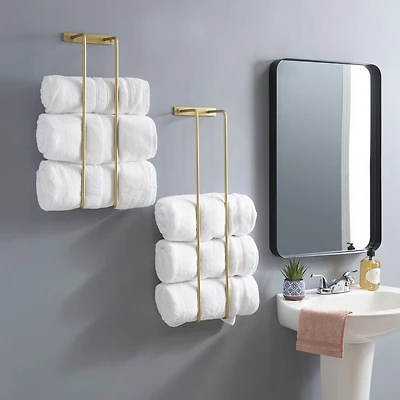 Cody Metal Towel Rack, Gold (2 Pack)