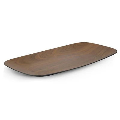 Bamboo Noyer Plateau Rectangulaire, 35.5 cm