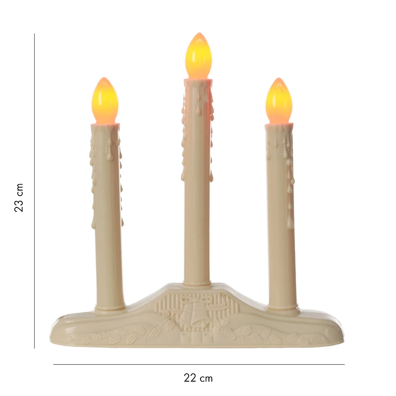 Holiday Time Christmas 3 Lights Candelabra with Orange Bulbs