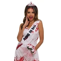 Bloody Prom Queen Dress-Up Kit Halloween Costume Accessory for Adults and Teens, by Way to Celebrate, Bloody Prom Queen Dress-Up Kit