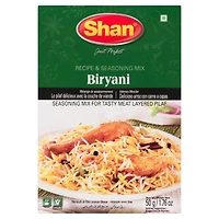 Shan Biryani Masala Seasoning Mix (50g) - Authentic Indian Spice Mix for Flavorful Biryani - Perfect for Spicy Chicken, Meat & Rice Pilaf | Turmeric, Garlic & Cumin Blend, 50 g