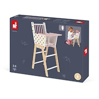Janod Candy Chic Highchair – Wooden Baby Doll Chair - Ages 3+