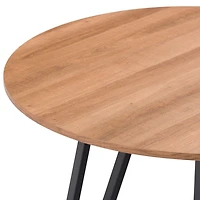 Table de bistrot d'intérieur ronde CorLiving Ezra, petite, avec plateau en bois d'ingénierie et pieds en fer noir, pouvant accueillir jusqu'à 4 personnes