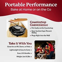 Granitestone Piezano Portable 12 Inch Electric Oven Stone-Baked Indoor Outdoor Countertop Pizza Maker Heats to 800F Nonstick