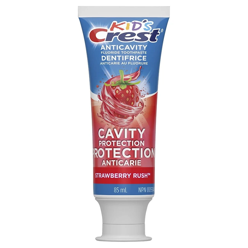 Crest Kid's Anticavity Cavity Protection Fluoride Toothpaste, Strawberry Rush, 85 mL