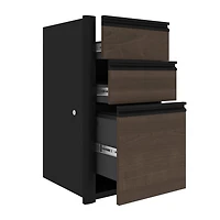 Bestar Connexion 2-Piece set including an L-shaped desk and a lateral file cabinet in antigua & black