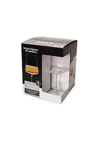 Better Homes & Gardens Clear Flared White Wine Glass with Stem, 4 Pack, White Wine Glass